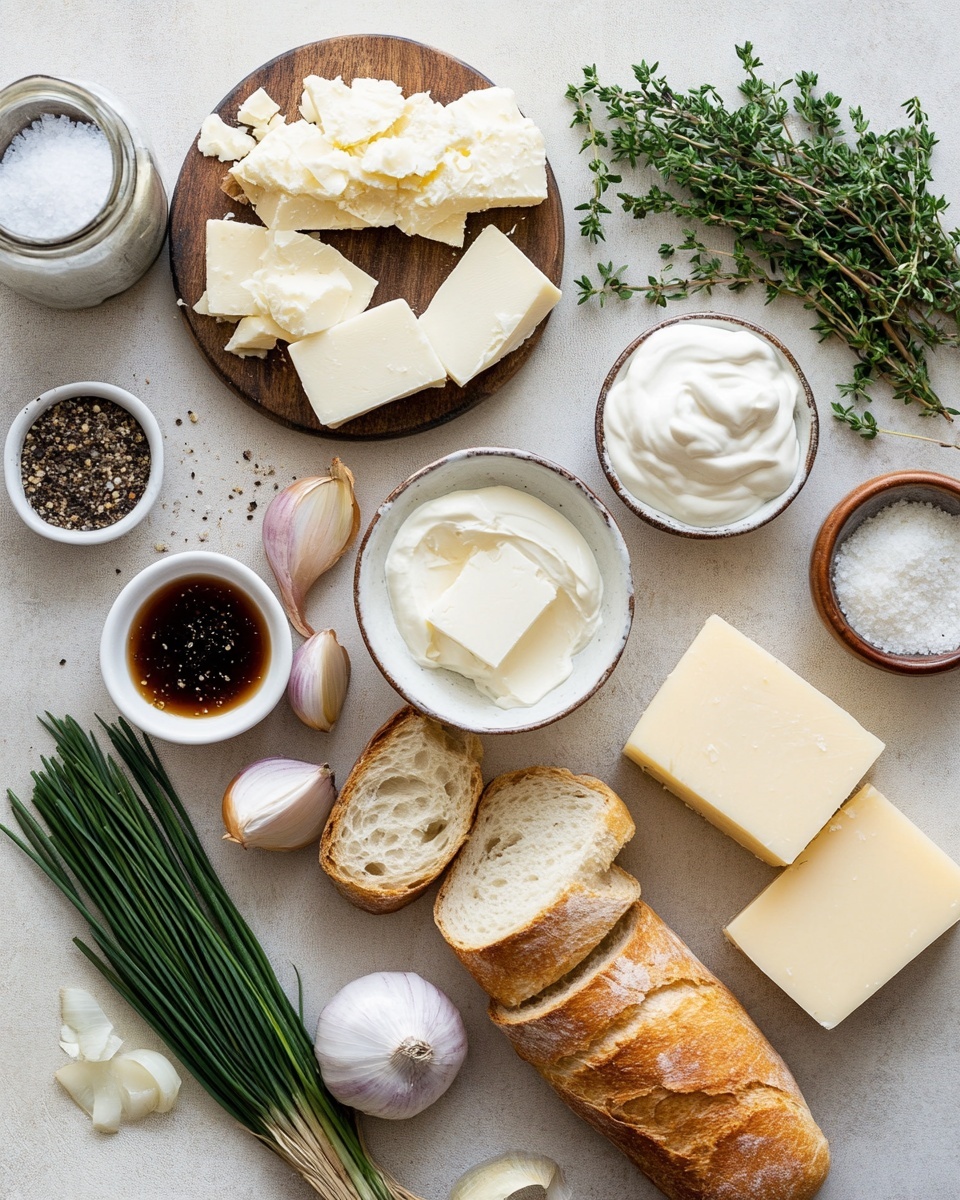 A round, shallow silver pan holds a creamy, baked dish with a thick layer of melted, golden cheese on top, showing a slightly bubbly and browned texture around the edges. Two toasted, dark brown slices of bread rest on the surface near the center, standing upright side by side. The pan is placed on a soft beige cloth over a white marbled texture. The photo is taken with an iphone --ar 4:5 --v 7