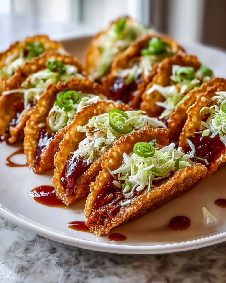Crispy Chicken Wonton Tacos with Teriyaki Glaze Recipe