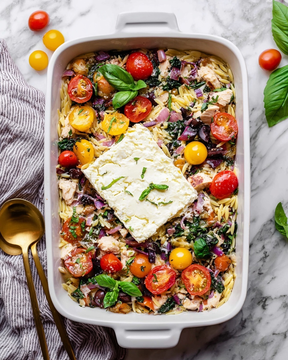 Greek Chicken Orzo Bake Recipe