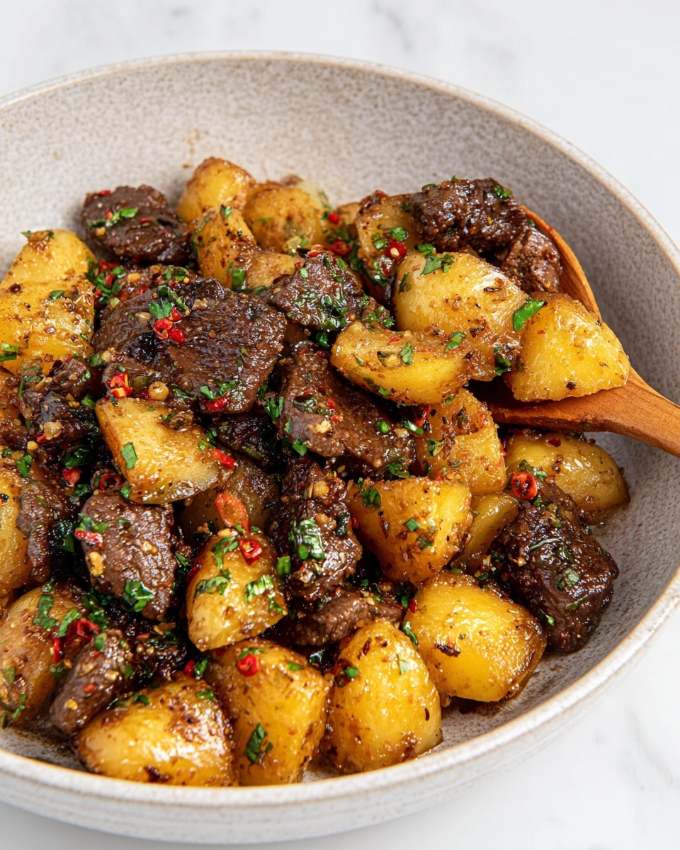 Garlic Butter Steak Bites and Potatoes Recipe