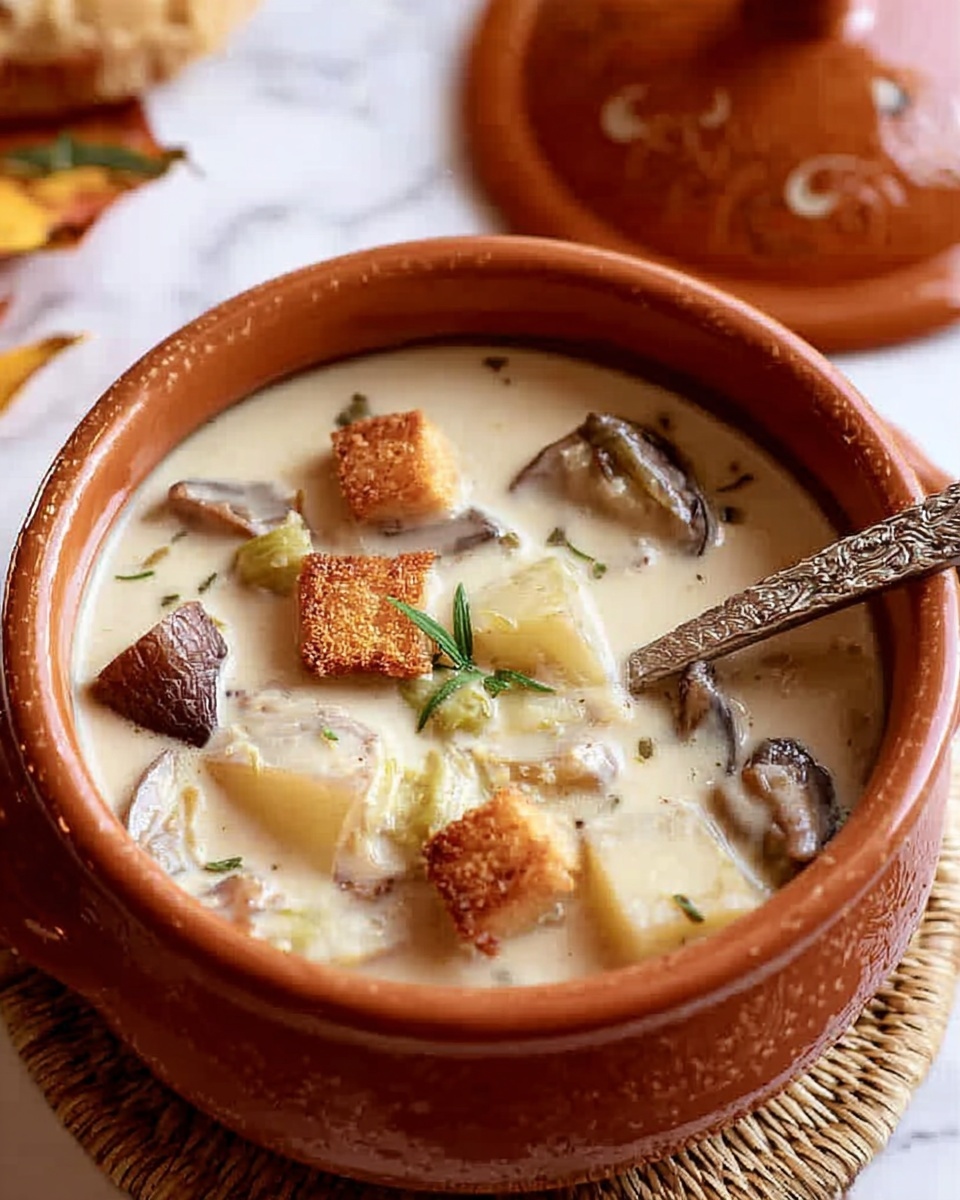 Roasted Garlic Soup with Parmesan Crisps Recipe