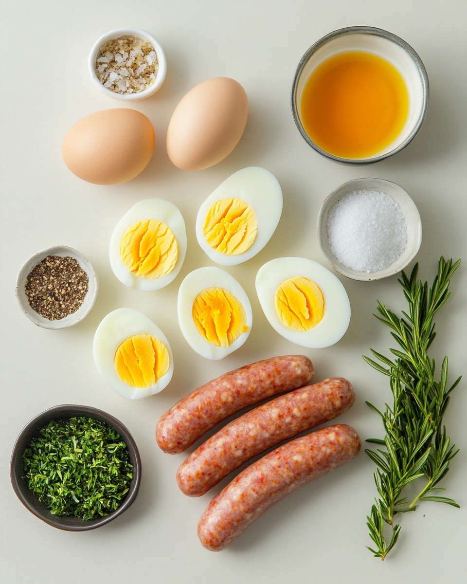 On a white plate, there are six bright green broccoli florets placed in a curved line on the left side, showing detailed texture of the stalks and leafy tops. To the right, there is one whole round meatball with a golden-brown, slightly crispy outer layer. Next to it are two half meatballs revealing a smooth, white boiled egg center with a bright yellow yolk, surrounded by evenly cooked brown meat. The plate rests on a white marbled surface with a red and white checkered cloth on the top right corner. photo taken with an iphone --ar 4:5 --v 7