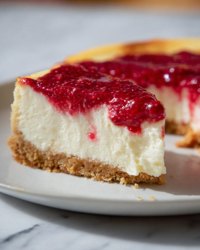 Cottage Cheese Cheesecake with Graham Crust and Strawberry Topping Recipe