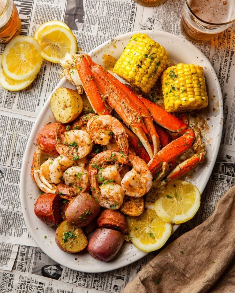 Cajun Seafood Boil with Garlic Butter Sauce Recipe