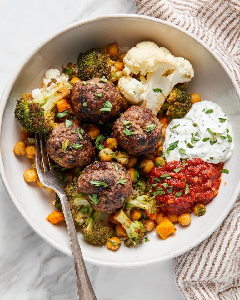 Sheet Pan Meatballs with Chickpeas, Cauliflower, and Butternut Squash Recipe