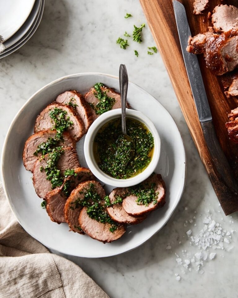 Grilled Pork Tenderloin with Easy Herb Sauce Recipe