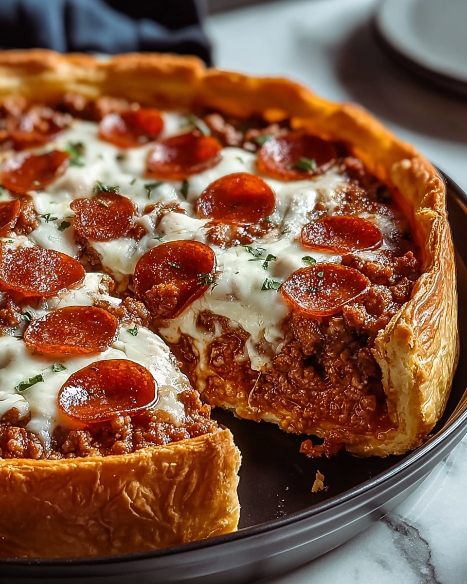 Savory Hamburger Sausage & Pepperoni Pie for Comfort Cravings Recipe