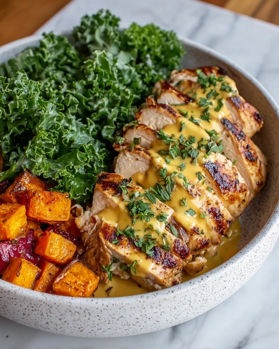 Easy Maple Dijon Chicken Bowl with Roasted Sweet Potatoes Recipe