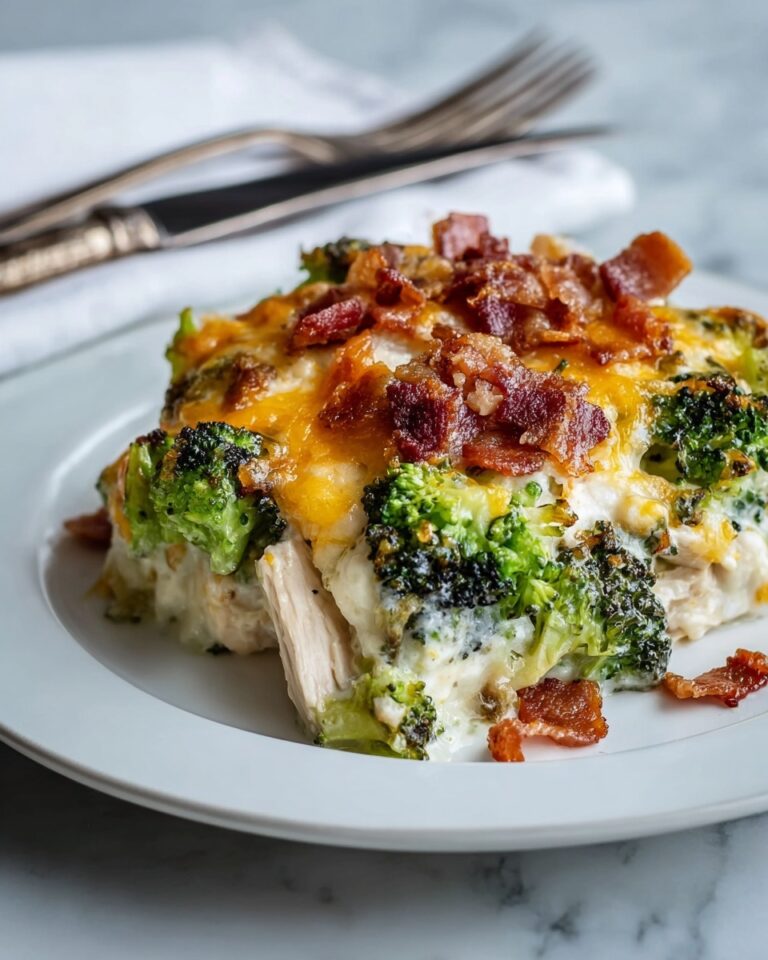 Creamy Low Carb Chicken Casserole with Broccoli and Bacon Recipe