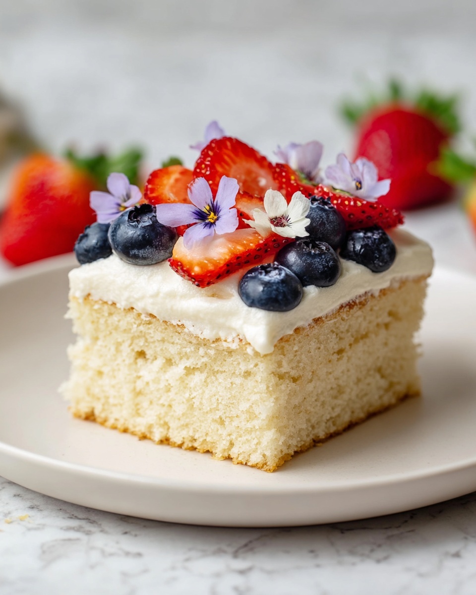 Mixed Berry Sheet Cake with Mascarpone Cream Recipe