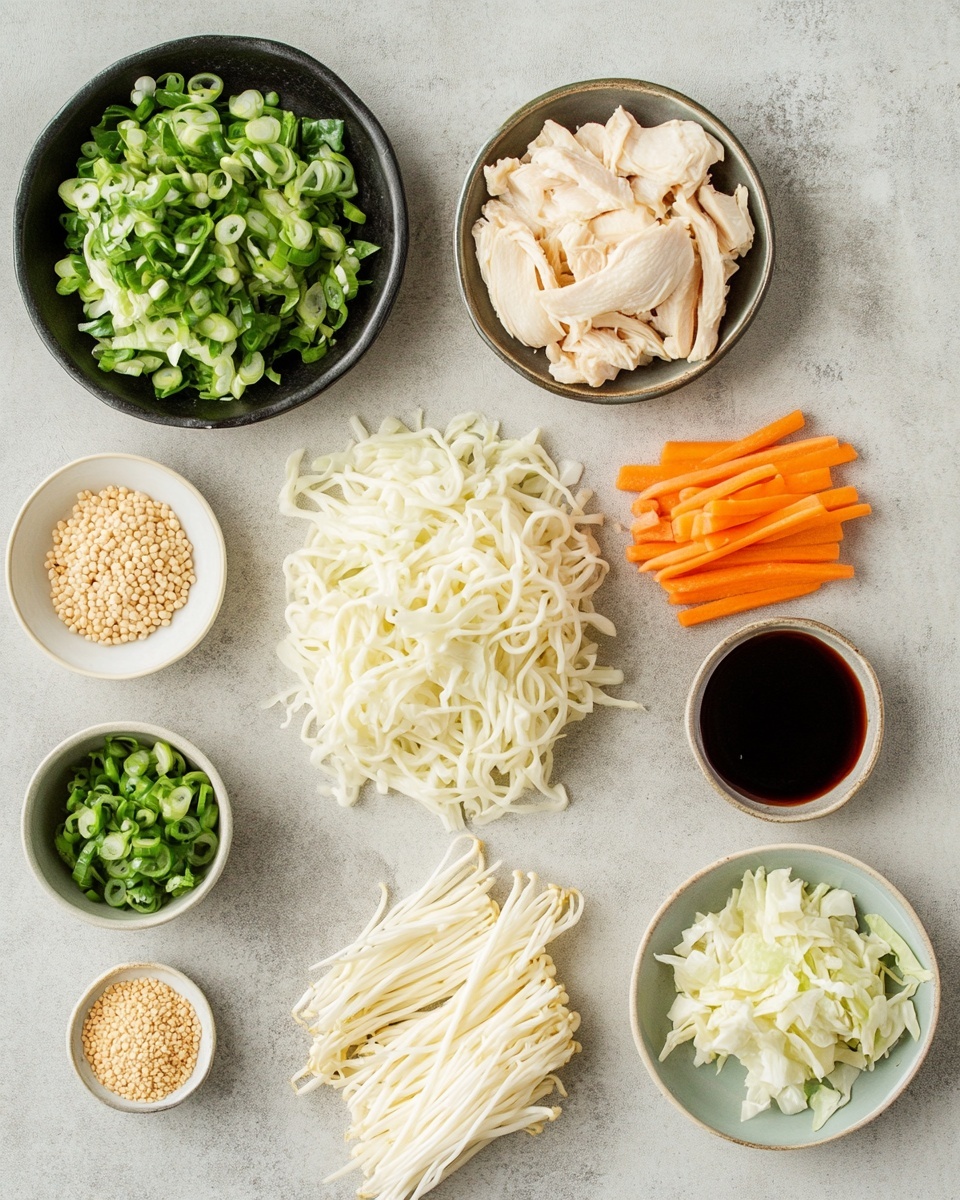 A white bowl filled with stir-fried noodles that are golden-brown and mixed with thin orange carrot strips and light green cabbage pieces. On top, there are shiny brown strips of cooked meat covered in a glossy dark sauce. Bright green sliced spring onions are sprinkled over the dish, adding a fresh touch. The bowl rests on a light cloth over a white marbled surface. Photo taken with an iphone --ar 4:5 --v 7
