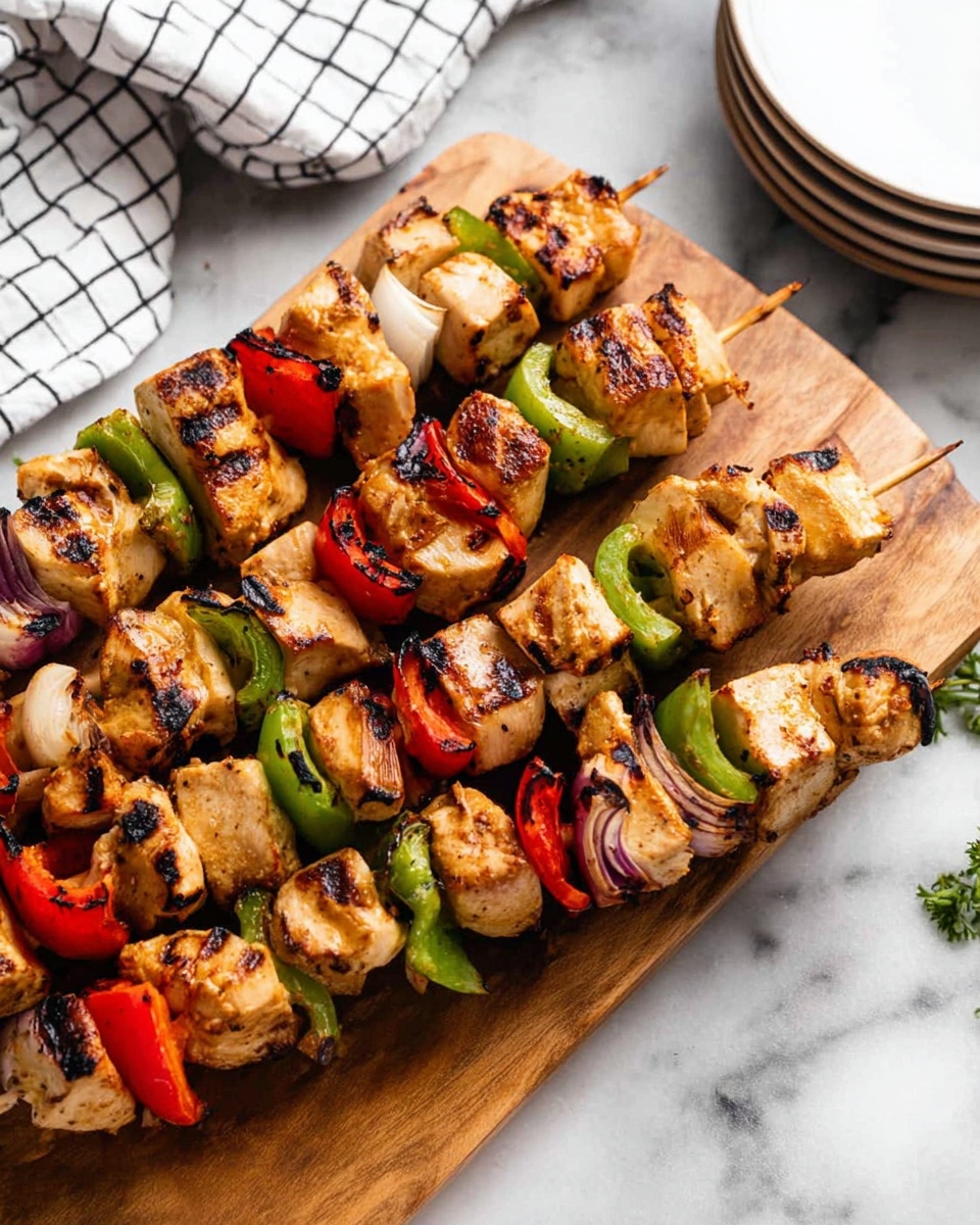 Tender Chicken Kabobs with Colorful Vegetables and Savory Marinade Recipe