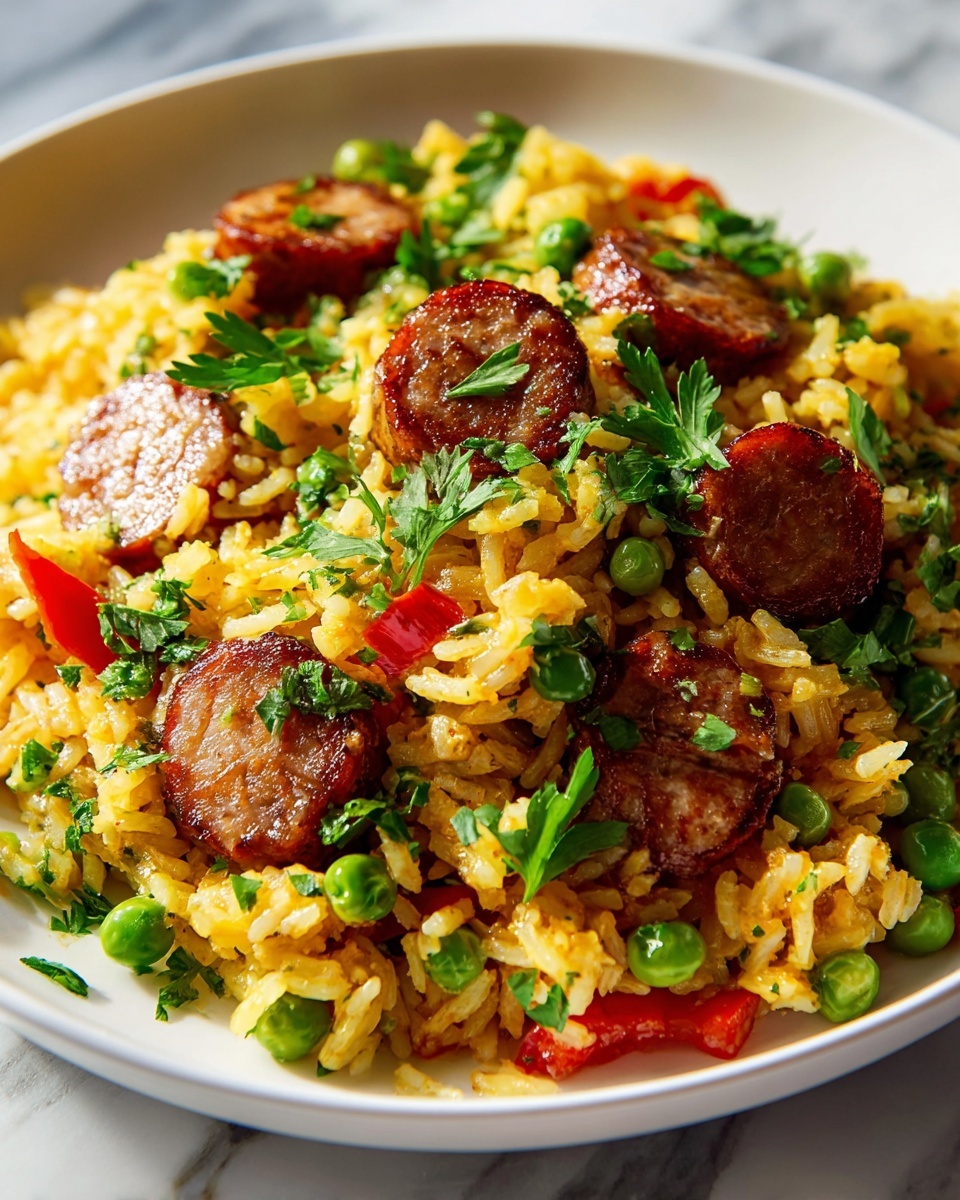 Easy One Pan Italian Beef Sausage and Rice Dinner Recipe
